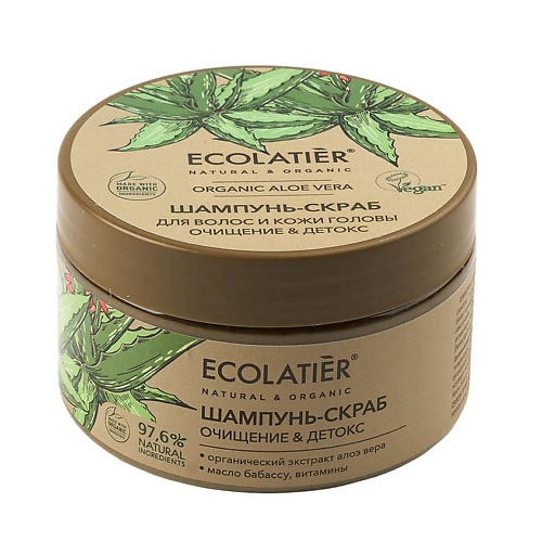 

ECOLATIER GREEN Шампунь-скраб для волос и кожи головы ОЧИЩЕНИЕ & ДЕТОКС ORGANIC ALOE VERA 300.0, GREEN Шампунь-скраб для волос и кожи головы ОЧИЩЕНИЕ & ДЕТОКС ORGANIC ALOE VERA