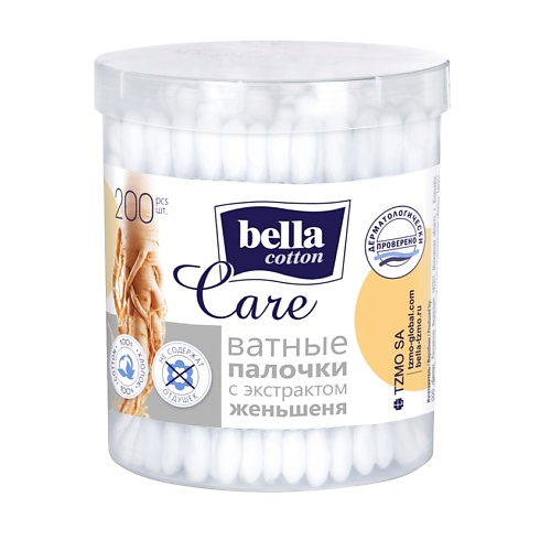 

BELLA Ватные палочки cotton care женьшень 200.0, Ватные палочки cotton care женьшень