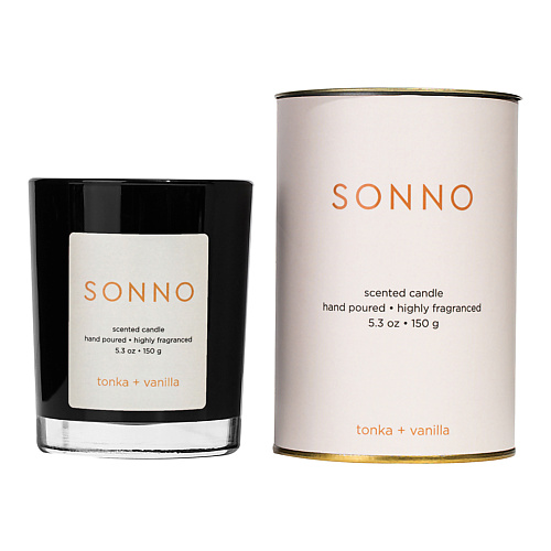 

SONNO Ароматическая свеча Tonka + Vanilla 150, Ароматическая свеча Tonka + Vanilla