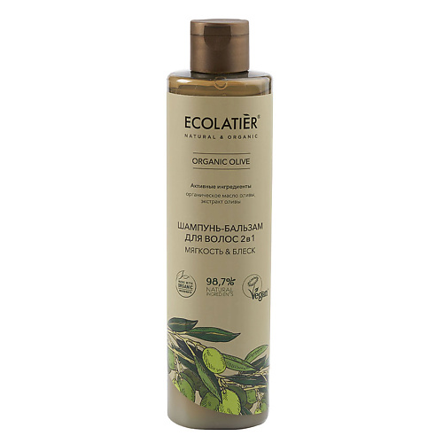 

ECOLATIER Шампунь-бальзам для волос 2 в 1 ORGANIC OLIVE 350.0, Шампунь-бальзам для волос 2 в 1 ORGANIC OLIVE