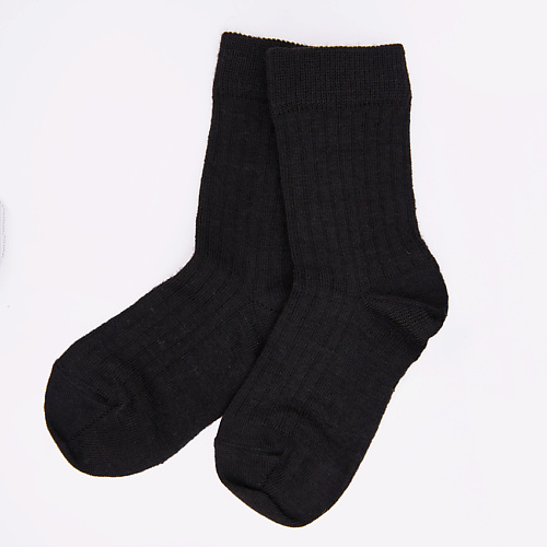 

WOOL&COTTON Носки детские Черный рубчик Merino, Носки детские Черный рубчик Merino