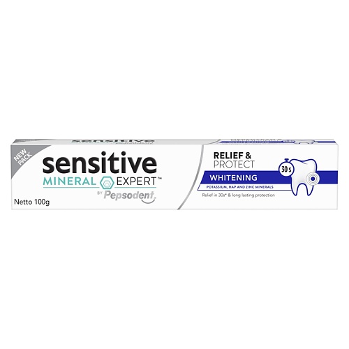 

PEPSODENT Зубная паста SENSITIVE MINERAL EXPERT (Отбеливающая) 100.0, Зубная паста SENSITIVE MINERAL EXPERT (Отбеливающая)