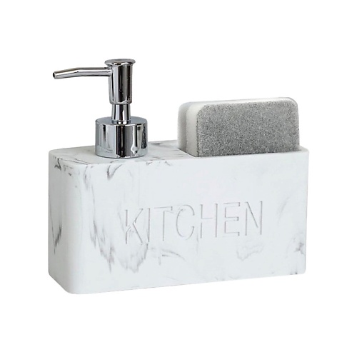 

DENEZO Дозатор для моющего средства и мыла с подставкой для губки "Kitchen", кухонный диспенсер, Дозатор для моющего средства и мыла с подставкой для губки "Kitchen", кухонный диспенсер