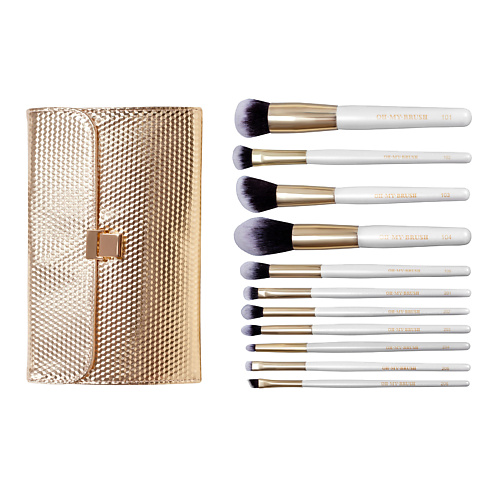 Набор кистей OH MY BRUSH Набор из 11 кистей для макияжа с чехлом для хранения 11 MAKEUP GEEK BRUSH KIT
