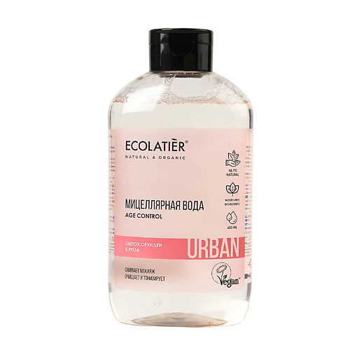 

ECOLATIER Urban Мицеллярная вода для снятия макияжа Цветок орхидеи & Роза 600.0, Urban Мицеллярная вода для снятия макияжа Цветок орхидеи & Роза
