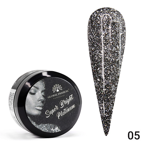 Гель-краска для ногтей GLOBAL FASHION Гель краска Super Bright platinum 01