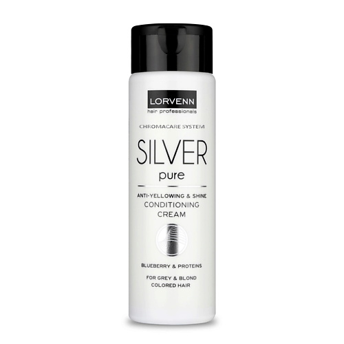 

LORVENN HAIR PROFESSIONALS Нейтрализующий крем-кондиционер SILVER PURE ANTI-YELLOWING 300.0, Нейтрализующий крем-кондиционер SILVER PURE ANTI-YELLOWING