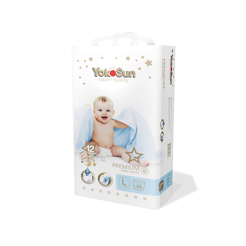 

YOKOSUN Подгузники-Трусики Premium L (9-14 кг) 44.0, Подгузники-Трусики Premium L (9-14 кг)
