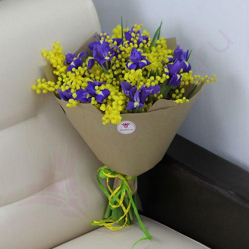 

FLORPRO Мимоза и синие ирисы, Мимоза и синие ирисы