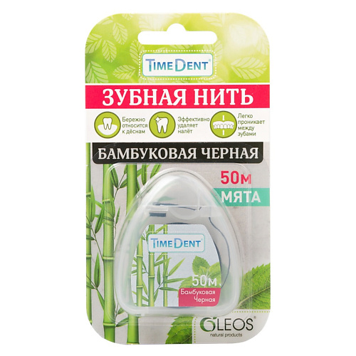

OLEOS Зубная нить бамбуковая белая 50, Зубная нить бамбуковая белая