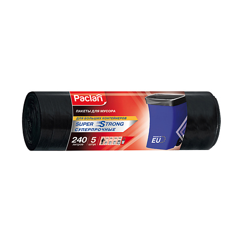 

PACLAN SUPER STRONG Мешки для мусора, 240л 5.0, SUPER STRONG Мешки для мусора, 240л
