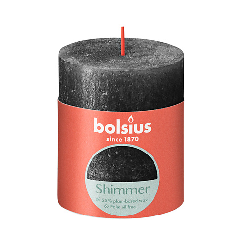 

BOLSIUS Свеча рустик Shimmer антрацит 260, Свеча рустик Shimmer антрацит