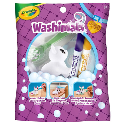 

CRAYOLA Набор Washimals Surprise: фигурка для раскрашивания, смываемые фломастеры, щеточка для мытья 4.0, Набор Washimals Surprise: фигурка для раскрашивания, смываемые фломастеры, щеточка для мытья