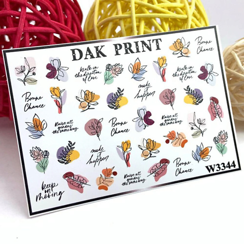 

DAK PRINT Слайдер-дизайн для ногтей W3344, Слайдер-дизайн для ногтей W3344