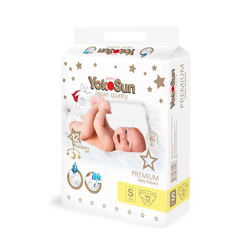 

YOKOSUN Подгузники Premium S (3-6 кг) 72.0, Подгузники Premium S (3-6 кг)
