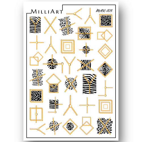 

MILLIART NAILS Слайдер дизайн для ногтей 2D MAX-105, Слайдер дизайн для ногтей 2D MAX-105