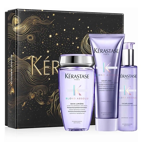Подарки для неё  Лэтуаль KERASTASE Набор  Blond Absolu: Шампунь + Кондиционер + Сыворотка для волос
