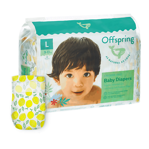 

OFFSPRING Подгузники, L 9-13 кг Лимоны 36.0, Подгузники, L 9-13 кг Лимоны