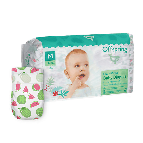 

OFFSPRING Подгузники, M 6-10 кг Арбузы 42.0, Подгузники, M 6-10 кг Арбузы