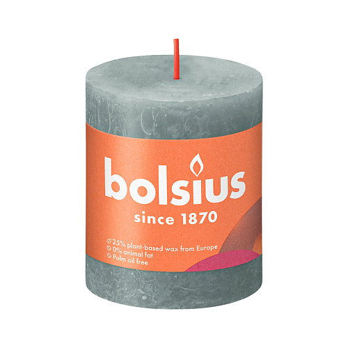 Свеча ароматическая BOLSIUS Свеча рустик Shine эвкалиптовый зеленый
