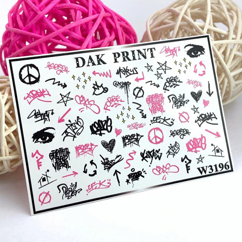 

DAK PRINT Слайдер-дизайн для ногтей W3196, Слайдер-дизайн для ногтей W3196