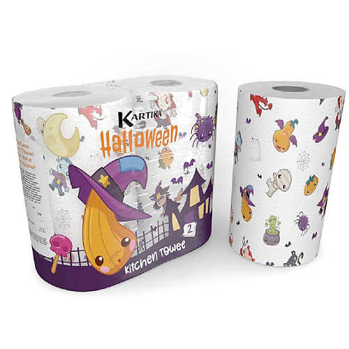 

KARTIKA Полотенца бумажные кухонные с рисунком "Helloween" 2 слоя 2, Полотенца бумажные кухонные с рисунком "Helloween" 2 слоя