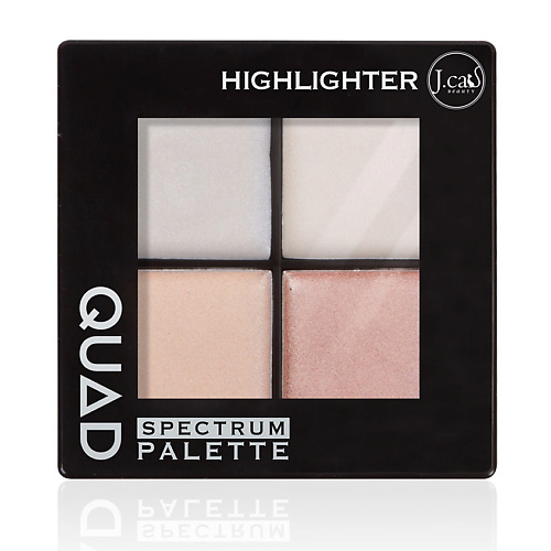 

J. CAT BEAUTY Палетка хайлайтер для лица QUAD, Палетка хайлайтер для лица QUAD