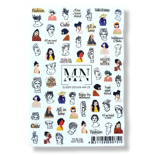 MIW NAILS Слайдер дизайн для ногтей на любой фон W-29