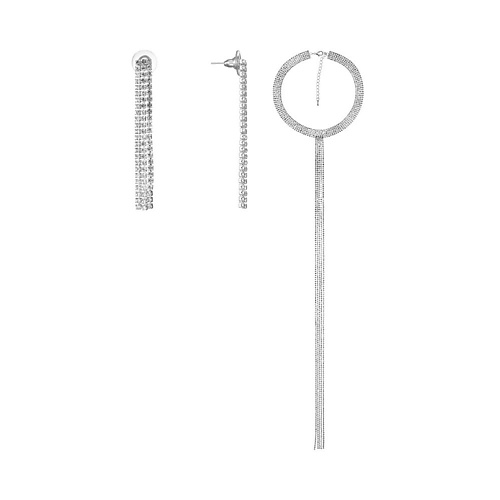 

UVI JEWELLERY Гарнитур из колье и серег серебристого цвета с прозрачными кристаллами, Гарнитур из колье и серег серебристого цвета с прозрачными кристаллами