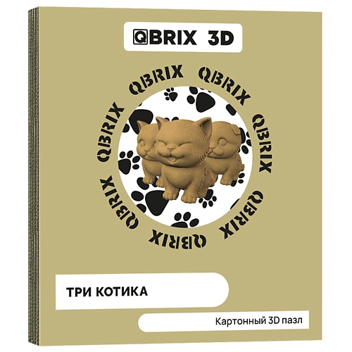 Товары для творчества QBRIX Картонный 3D конструктор Три котика