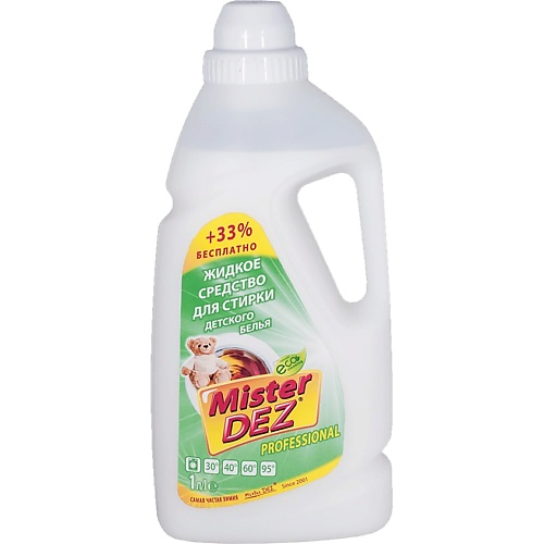 

MISTER DEZ Eco-Cleaning PROFESSIONAL Жидкое средство для стирки детского белья 1000, Eco-Cleaning PROFESSIONAL Жидкое средство для стирки детского белья