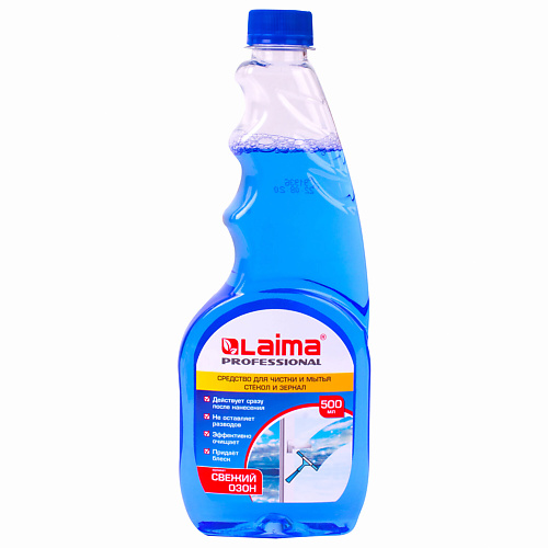 

LAIMA Средство для мытья стекол и зеркал Свежий озон 500, Средство для мытья стекол и зеркал Свежий озон