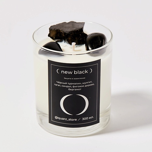 

QUARZ Свеча NEW BLACK с кристаллами 300.0, Свеча NEW BLACK с кристаллами