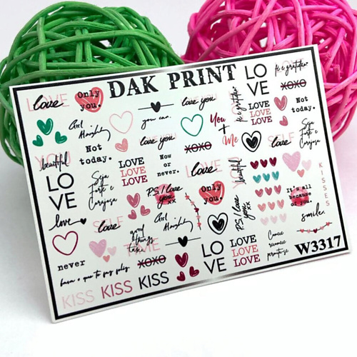

DAK PRINT Слайдер-дизайн для ногтей W3317, Слайдер-дизайн для ногтей W3317