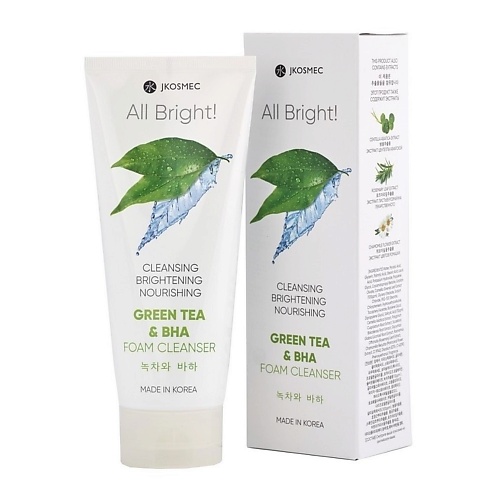 

JKOSMEC Пенка для умывания с экстрактом зелёного чая и BHA, ALL BRIGHT 180.0, Пенка для умывания с экстрактом зелёного чая и BHA, ALL BRIGHT