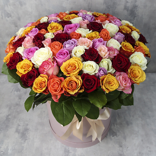 

FLORPRO Коробка из 101 розы King Size «Розы микс», Коробка из 101 розы King Size «Розы микс»