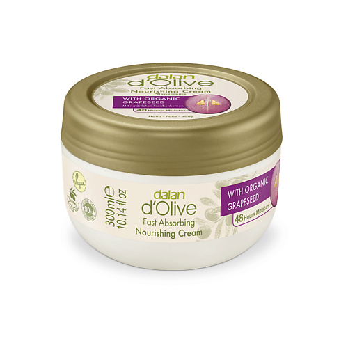 

DALAN Крем для рук и тела D'Olive Питательный с маслом виноградных косточек 300.0, Крем для рук и тела D'Olive Питательный с маслом виноградных косточек