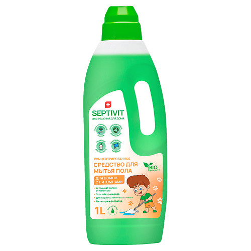 

SEPTIVIT Средство для пола Устранение запахов от питомцев 1000, Средство для пола Устранение запахов от питомцев