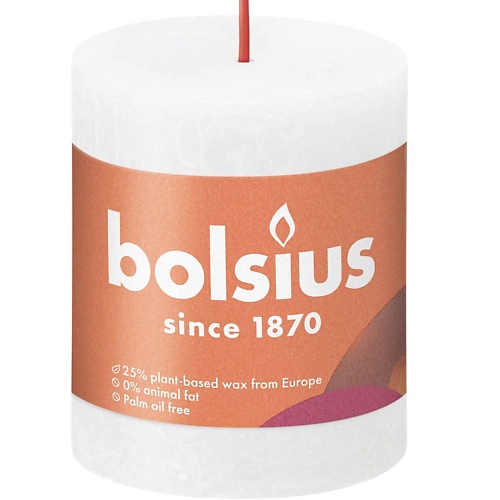 

BOLSIUS Свеча рустик Shine белая 260, Свеча рустик Shine белая