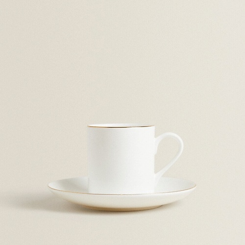 

ZARA HOME Фарфоровая кофейная чашка с блюдцем, Фарфоровая кофейная чашка с блюдцем