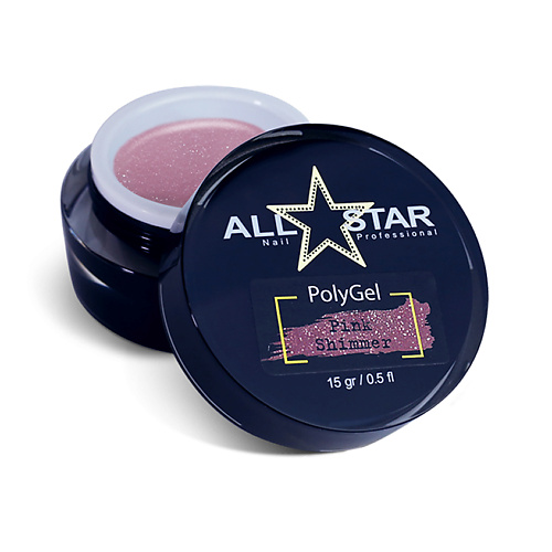 

ALL STAR PROFESSIONAL PolyGel "White Shimmer" для моделирования и укрепления ногтей, PolyGel "White Shimmer" для моделирования и укрепления ногтей
