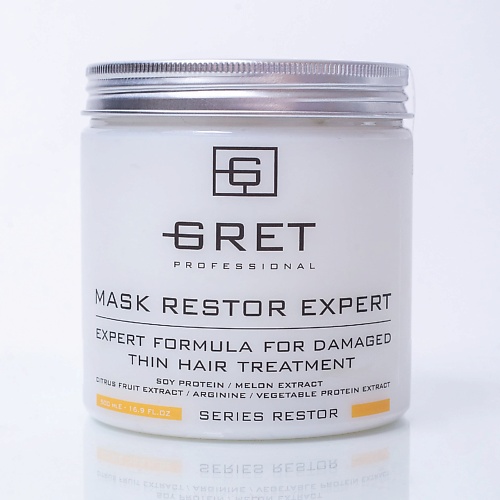 

GRET Professional Маска для восстановления тонких волос MASK RESTOR EXPERT 500.0, Professional Маска для восстановления тонких волос MASK RESTOR EXPERT