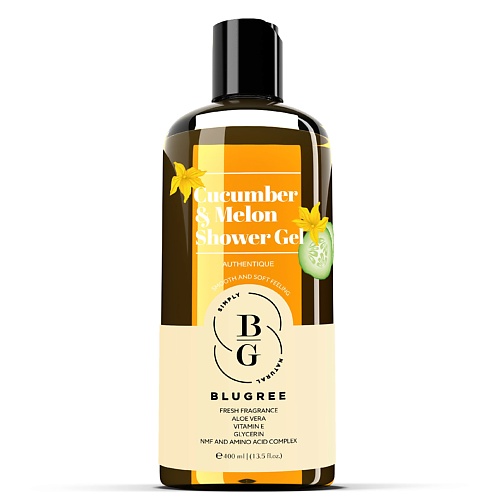 

BLUGREE Гель для душа Огурец-Дыня 400.0, Гель для душа Огурец-Дыня
