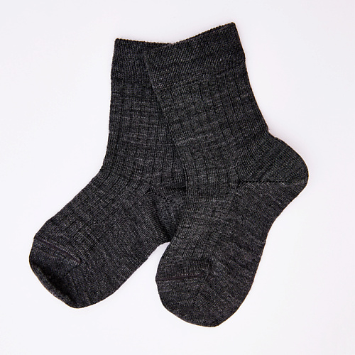 

WOOL&COTTON Носки детские Серый рубчик Merino, Носки детские Серый рубчик Merino