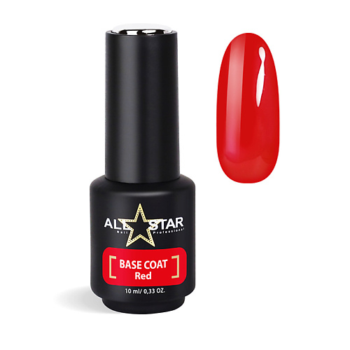 ALL STAR PROFESSIONAL Пластичная цветная база для ногтей BASE COAT Red 450₽