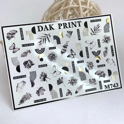 

DAK PRINT Слайдер-дизайн для ногтей M743, Слайдер-дизайн для ногтей M743