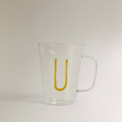

ZARA HOME Боросиликатная кружка с буквой "U", Боросиликатная кружка с буквой "U"