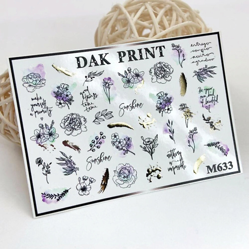 

DAK PRINT Слайдер-дизайн для ногтей M633, Слайдер-дизайн для ногтей M633