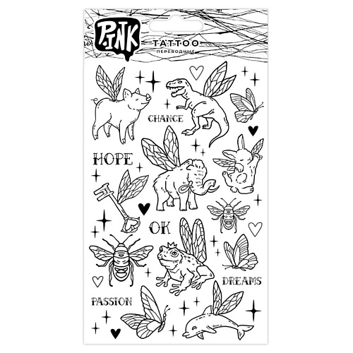 

P.INK Наклейки-тату переводные Крылатые звери, Наклейки-тату переводные Крылатые звери