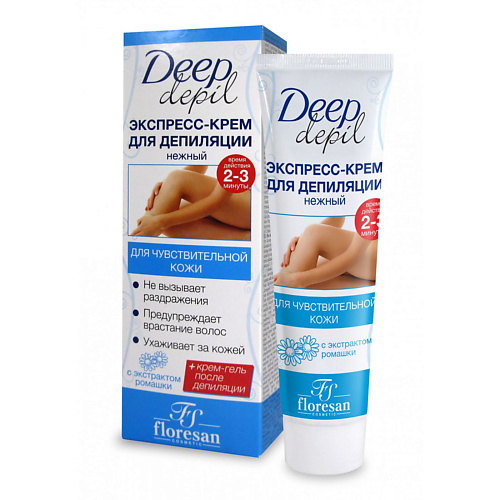 

FLORESAN Экспресс-крем для депиляции Deep Depil Нежный 100.0, Экспресс-крем для депиляции Deep Depil Нежный